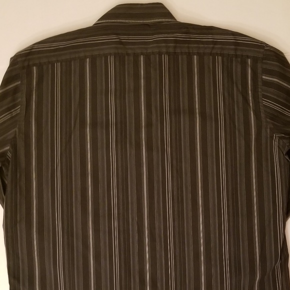 Façonnable Men's Black Striped Dress Shirt - Picture 3 of 6